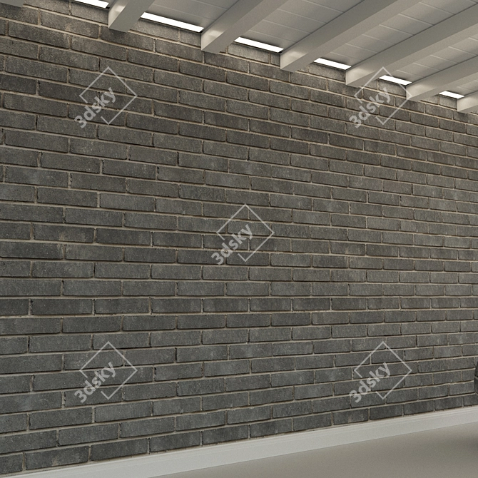 Vintage Red Brick Wall 3D model image 2