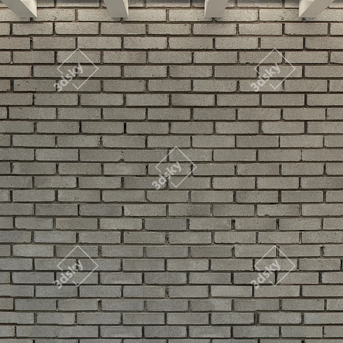 Vintage Brick Wall Texture 3D model image 3