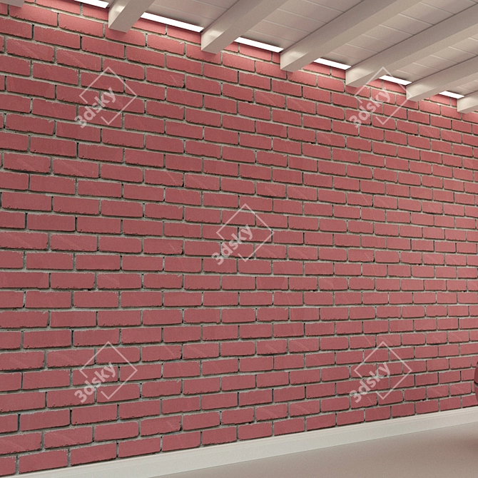 Old Brick Wall Texture 3D model image 2