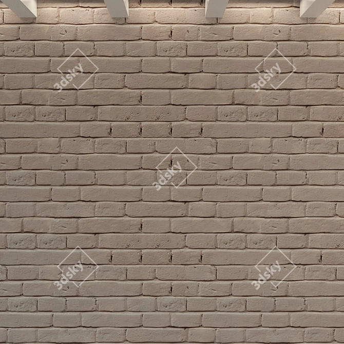 Vintage Brick Wall Texture 3D model image 3