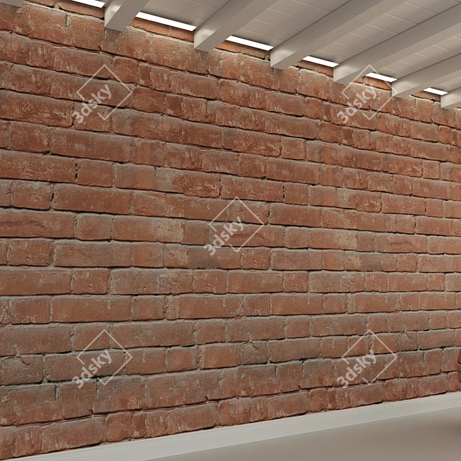 Vintage Brick Wall Tiles - Old-Historic Style 3D model image 3