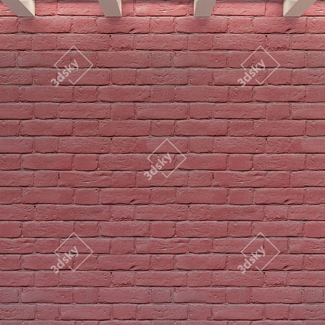 Vintage Brick Wall 3D model image 2