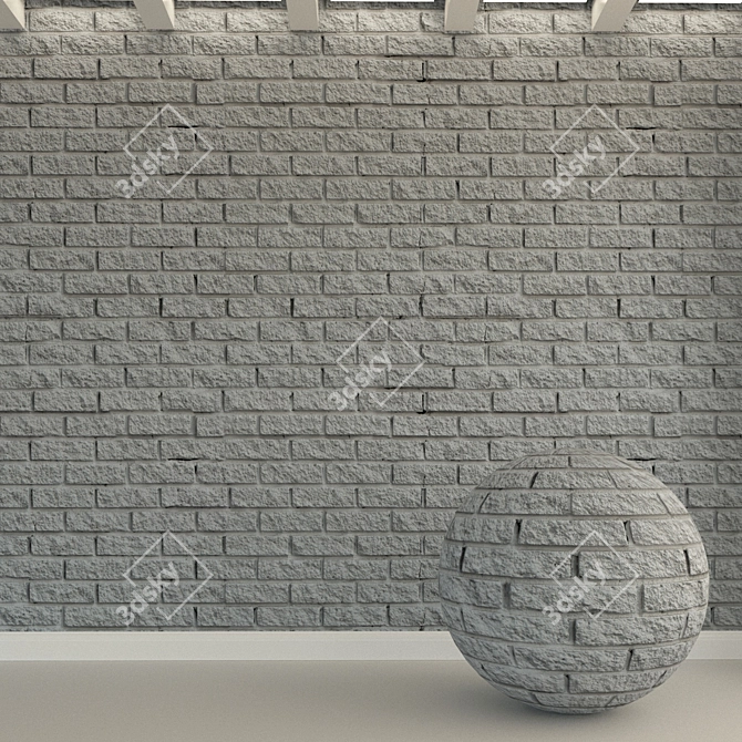 Vintage Red Brick Wall 3D model image 1