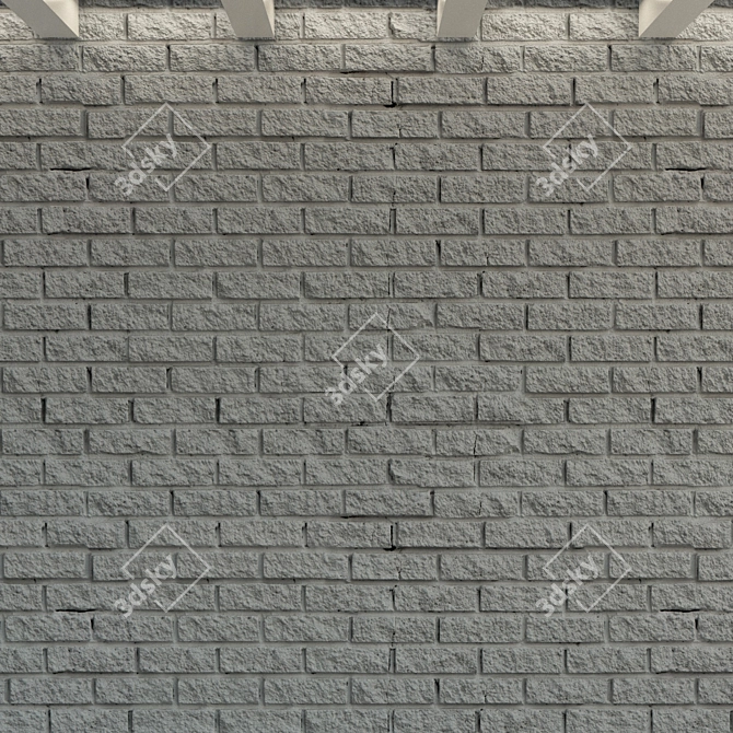 Vintage Red Brick Wall 3D model image 2