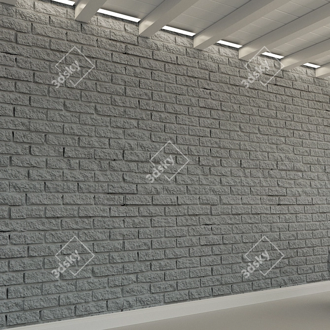 Vintage Red Brick Wall 3D model image 3