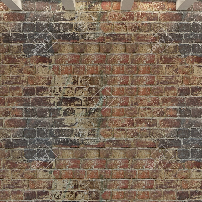  Authentic Vintage Brick Wall 3D model image 2