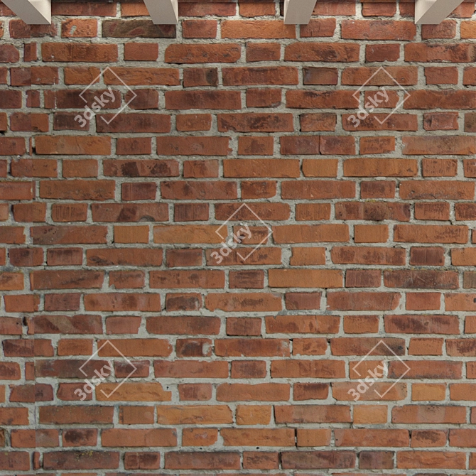 Title: Antique Brick Wall for Loft Retro Designs 3D model image 2