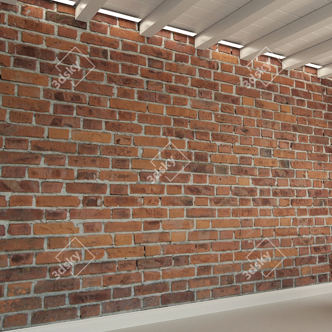 Title: Antique Brick Wall for Loft Retro Designs 3D model image 3