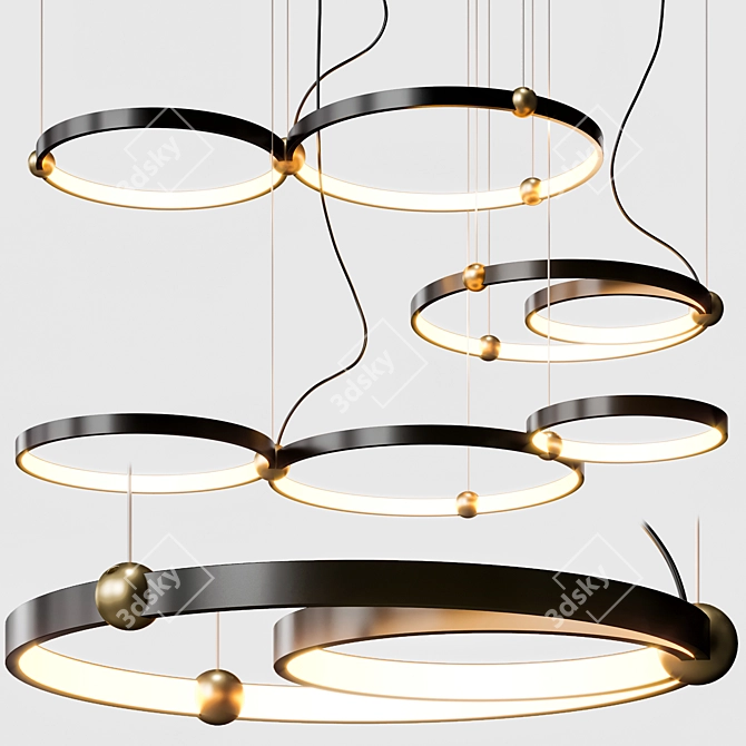 Sleek PLANETARY Pendant Light 3D model image 1