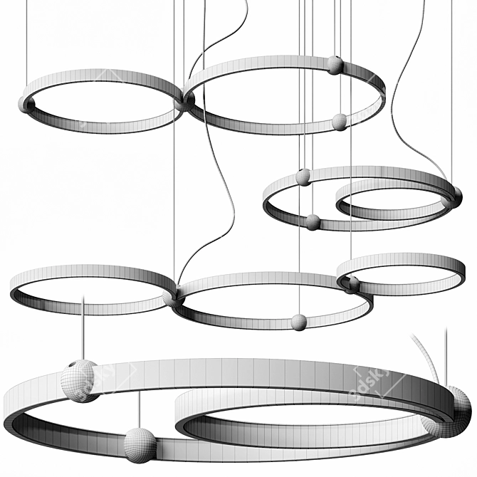 Sleek PLANETARY Pendant Light 3D model image 2