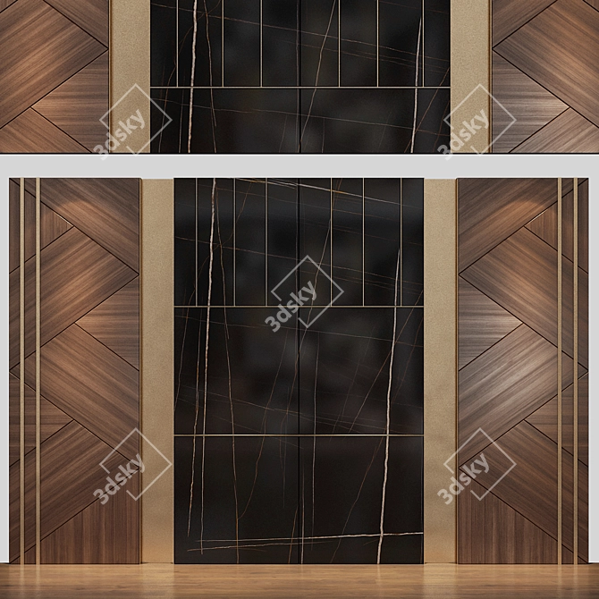 Sleek Wall Panel 50 3D model image 1