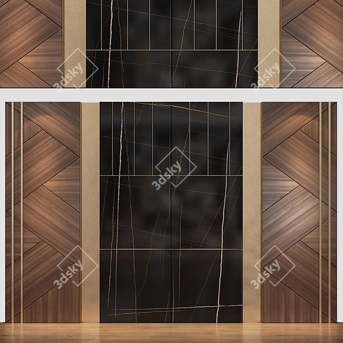 Sleek Wall Panel 50 3D model image 3