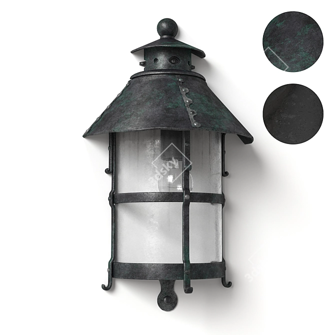 Gothic Iron Street Lamp 3D model image 1