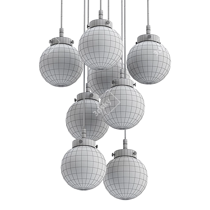 Elegant Varieta Pendant Chandelier 3D model image 2