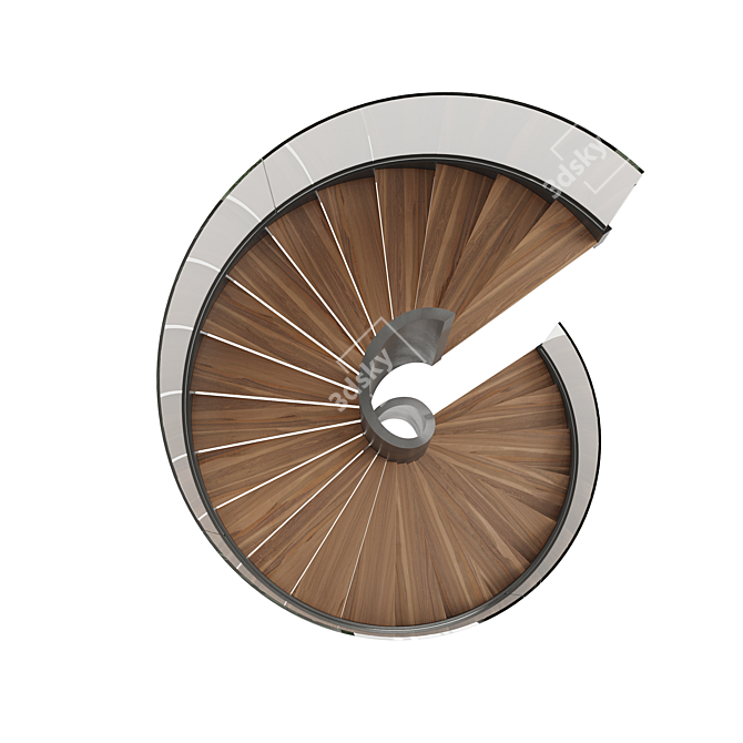 Elegant Spiral Staircase Design 3D model image 3