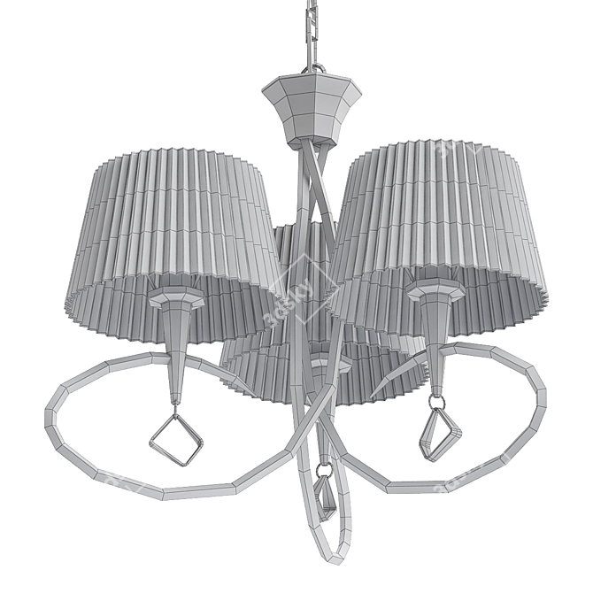 Elegant Mantra Mara Chrome Pendant 3D model image 2