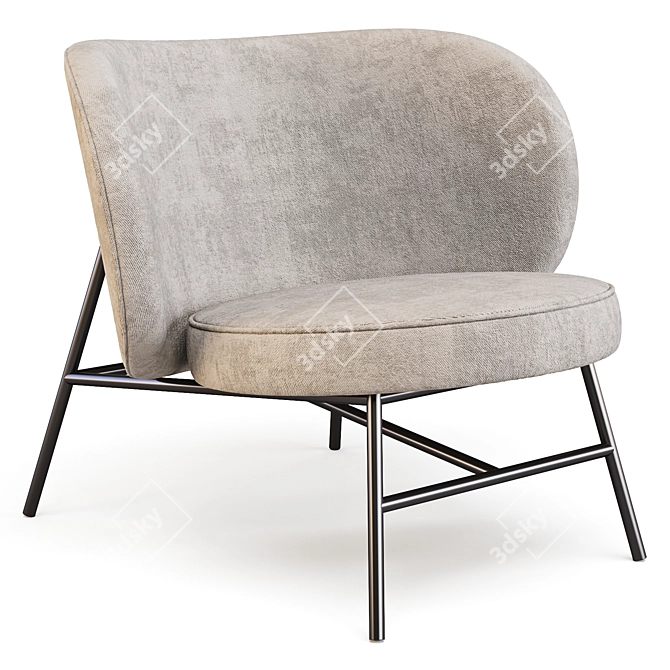 Velvet Bliss: Max Armchair 3D model image 1