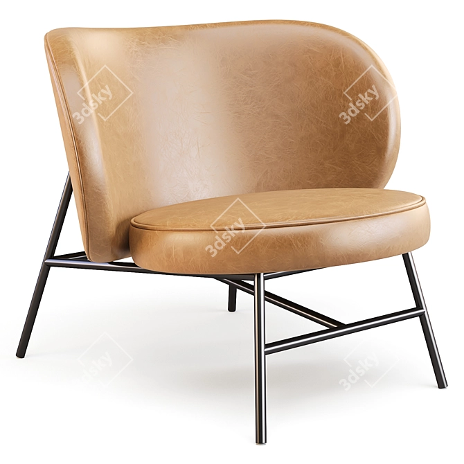 Velvet Bliss: Max Armchair 3D model image 2