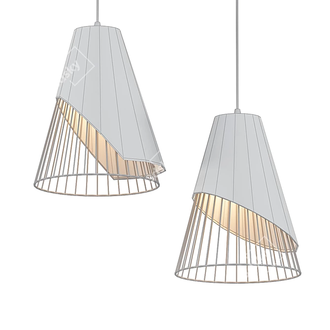 Sleek Conic Pendant Light 3D model image 2