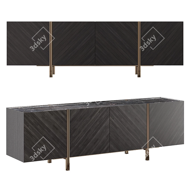 Sleek Edge Sideboard: Modern Storage Solution 3D model image 1