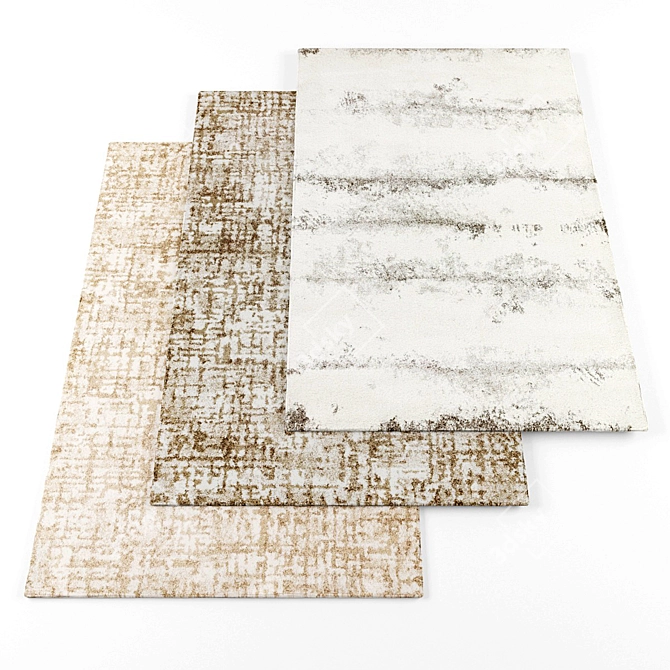 Random Set of 3 Rugs – High-Quality Textures Available 3D model image 1