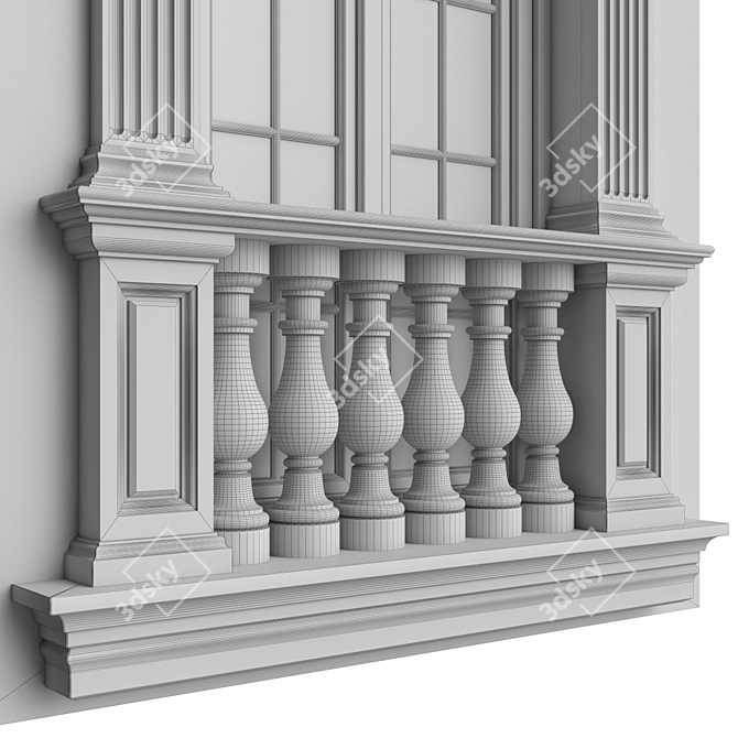 Classic Iron Balconies 3D model image 5