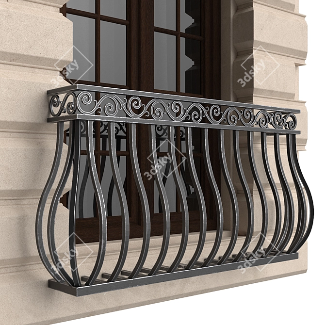 Classic Iron Balconies 3D model image 10