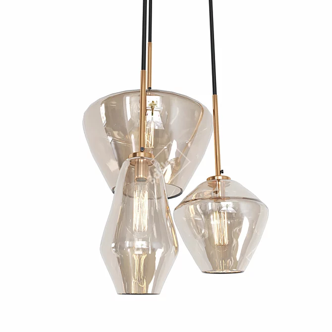 Elegant Glass Pendant Lighting 3D model image 2