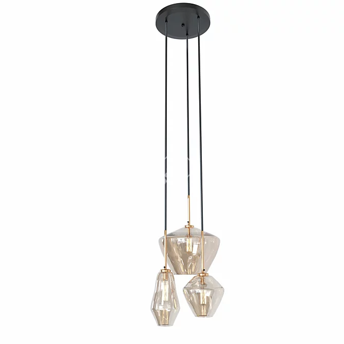 Elegant Glass Pendant Lighting 3D model image 3