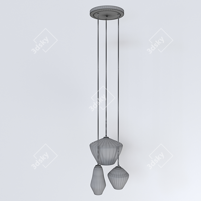 Elegant Glass Pendant Lighting 3D model image 4