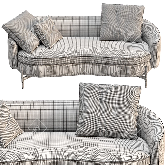 Luxurious Miami Sofa by Cantori 3D model image 4