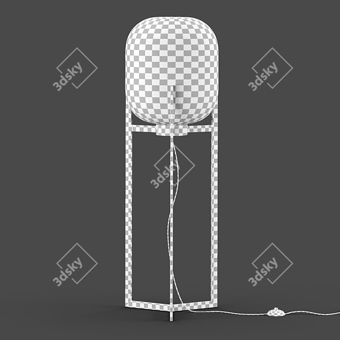 Sleek Steel Sasha Floor Lamp 3D model image 5