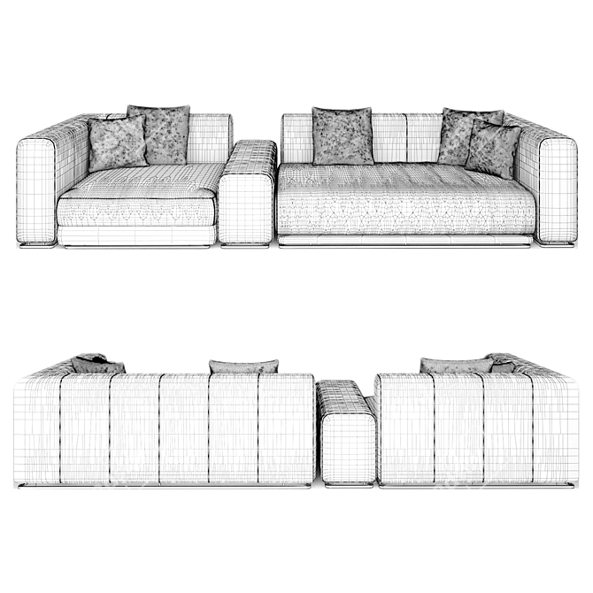 Mnoxet Design Sofa 004: High Quality and Stylish 3D model image 1