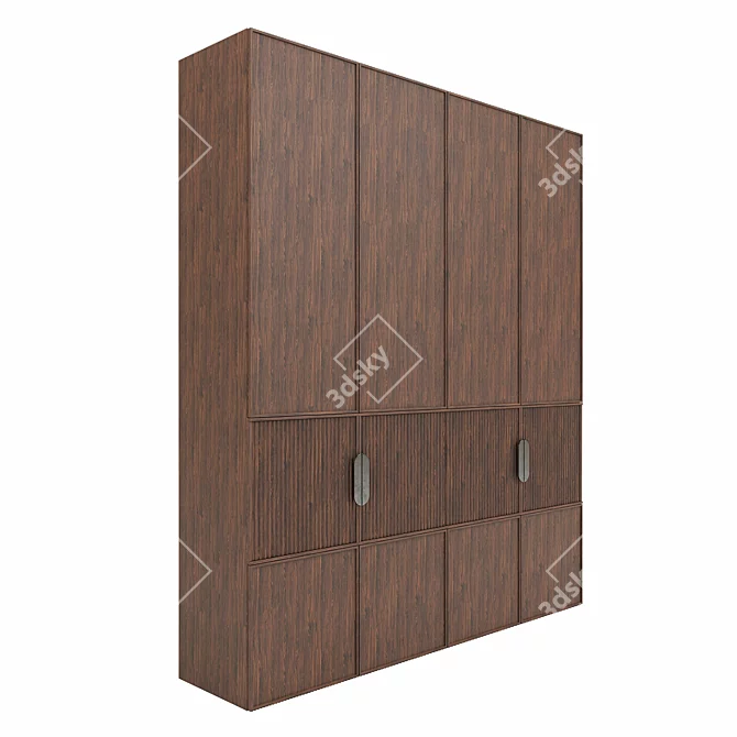 Sleek Modern Wardrobe in 180cm - Premium Design 3D model image 2