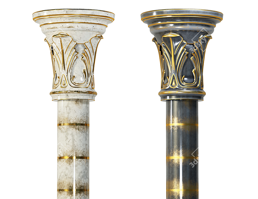 Elegant Classic Column in Two Colors 3D model image 3