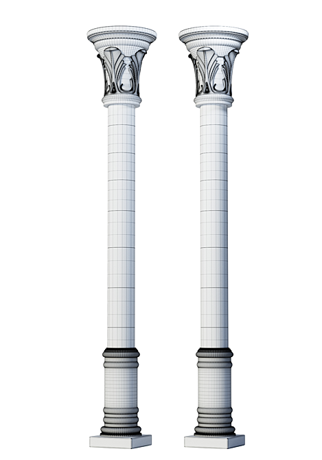 Elegant Classic Column in Two Colors 3D model image 4