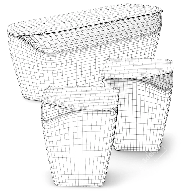 Masouleh Bench Stool: Elegant Artistic Furniture 3D model image 6
