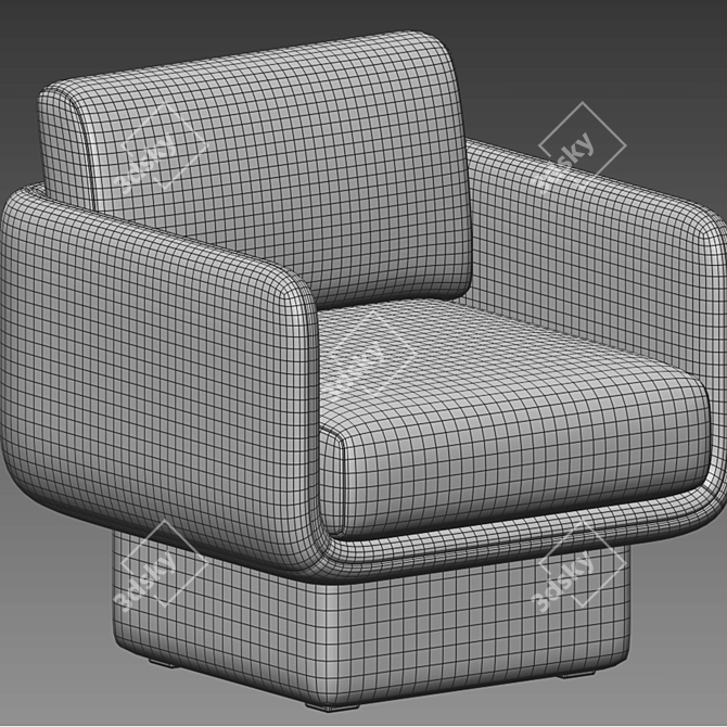 Elegant LILAS Chair: Futuristic Design. 3D model image 4