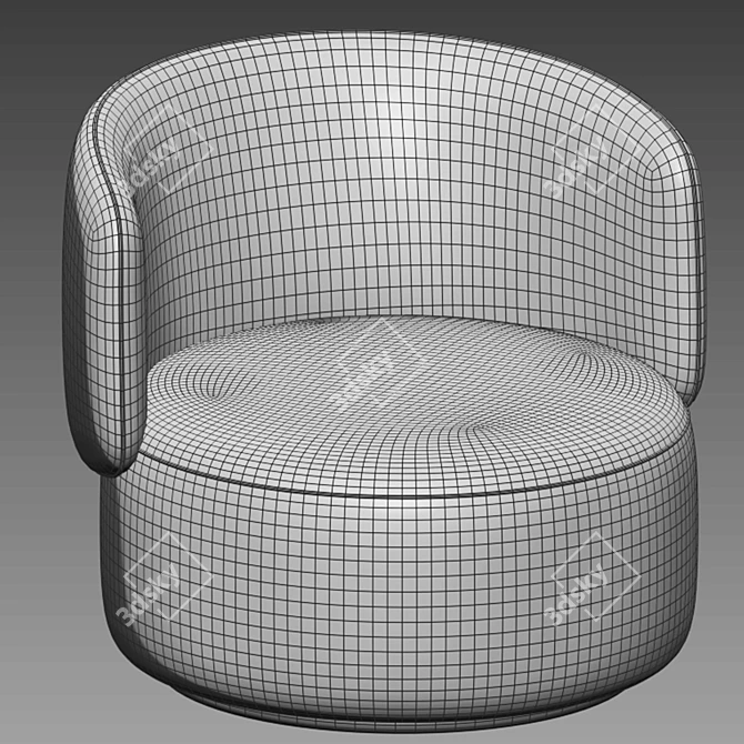 Modern Swivel Armchair: Jane 3D model image 5