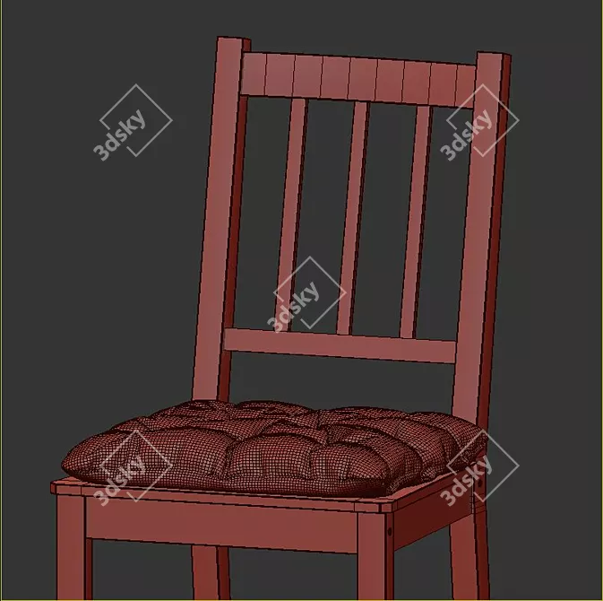 Scandinavian Oak Dining Set 3D model image 5