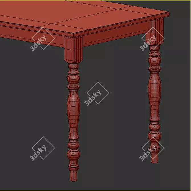 Scandinavian Oak Dining Set 3D model image 7