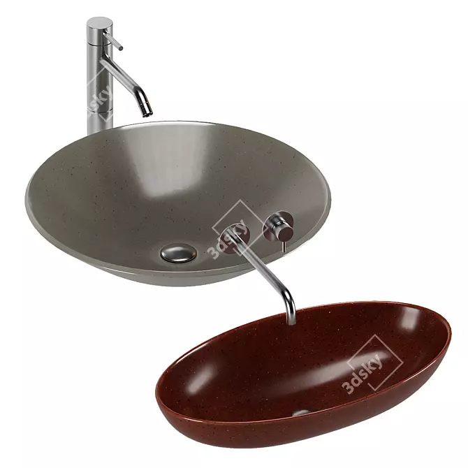 Artelinea Washbasin Set: Innovative Designs & Superior Quality 3D model image 4