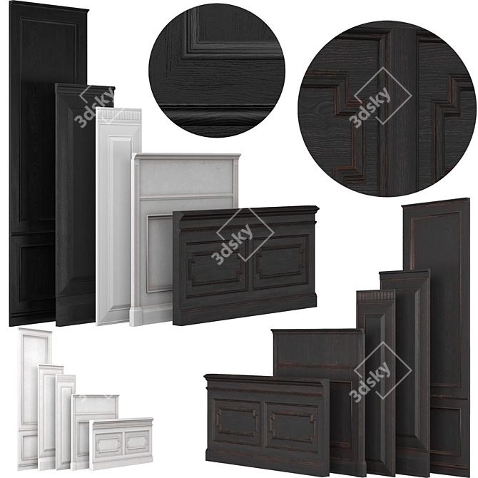 Versatile Decorative Panel Set 3D model image 1