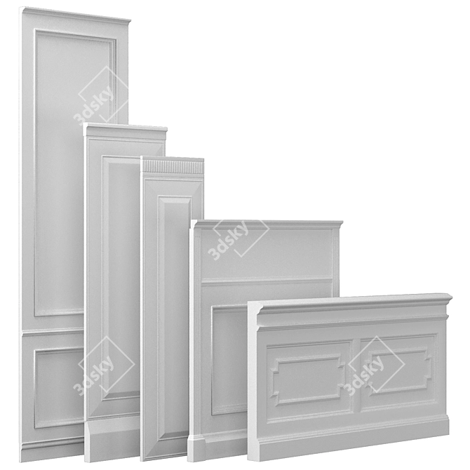 Versatile Decorative Panel Set 3D model image 4