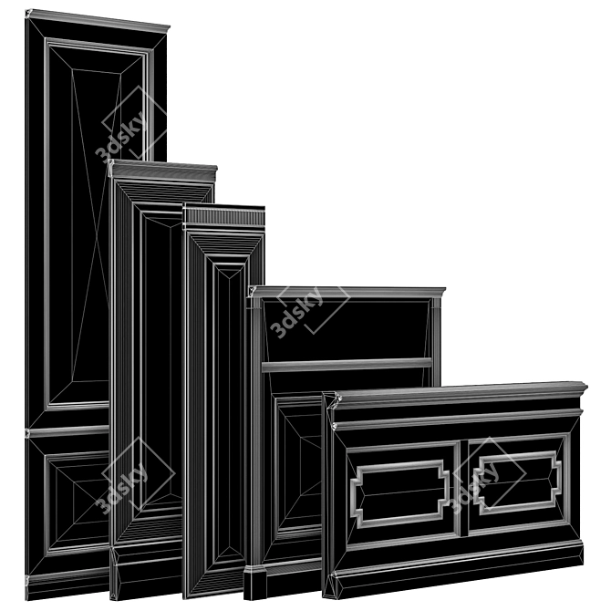 Versatile Decorative Panel Set 3D model image 7