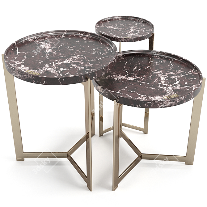 Fendi Casa Ripple Marble Coffee Set 3D model image 2