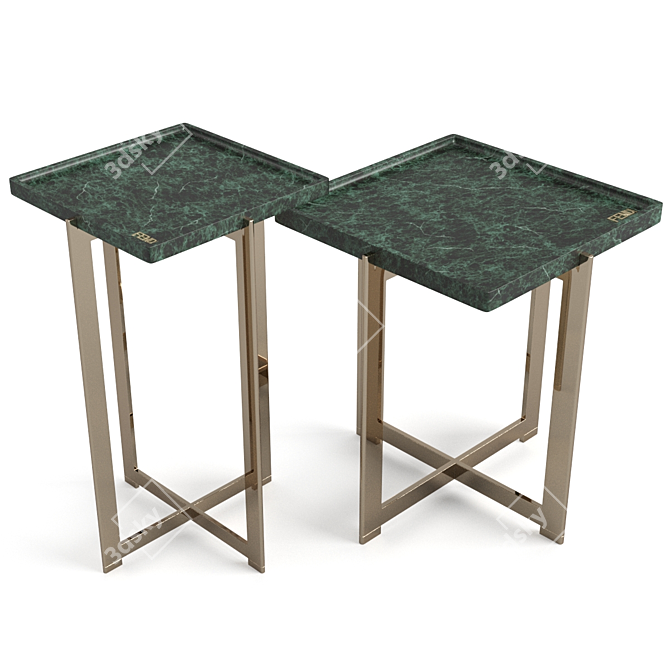 Elegant Fendi Ripple Coffee Tables 3D model image 3