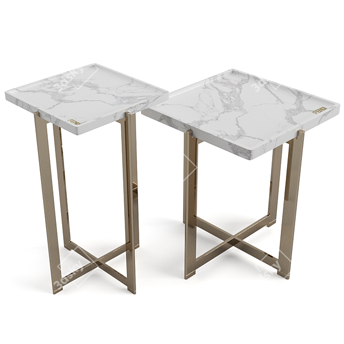 Elegant Fendi Ripple Coffee Tables 3D model image 4