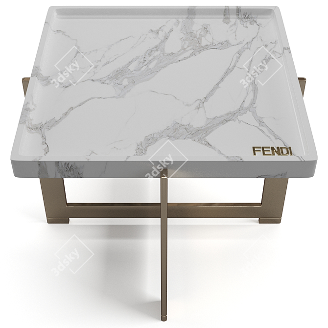 Elegant Fendi Ripple Coffee Tables 3D model image 6