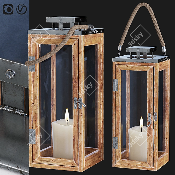 Elegant Lantern Lighting with Natural Glow 3D model image 1